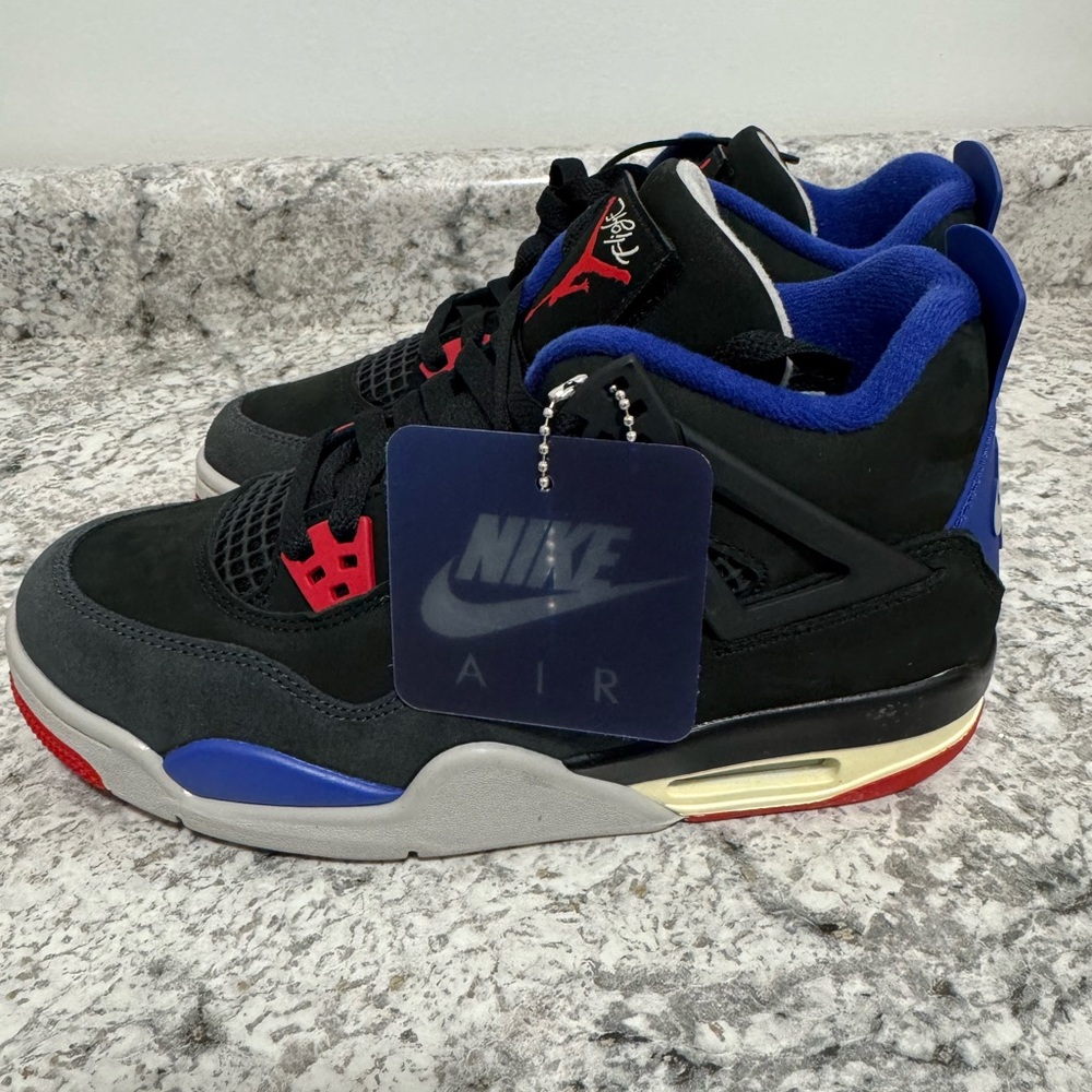 Nike Air Jordan 4 Retro “Rare Air” Black/Blue/Red Youth 6.5Y Sneakers